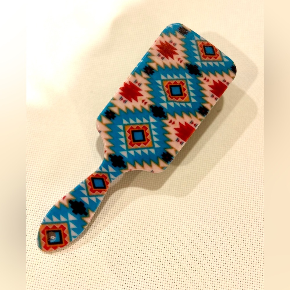 Colorful Aztec Geometric Pattern paddle Hairbrush